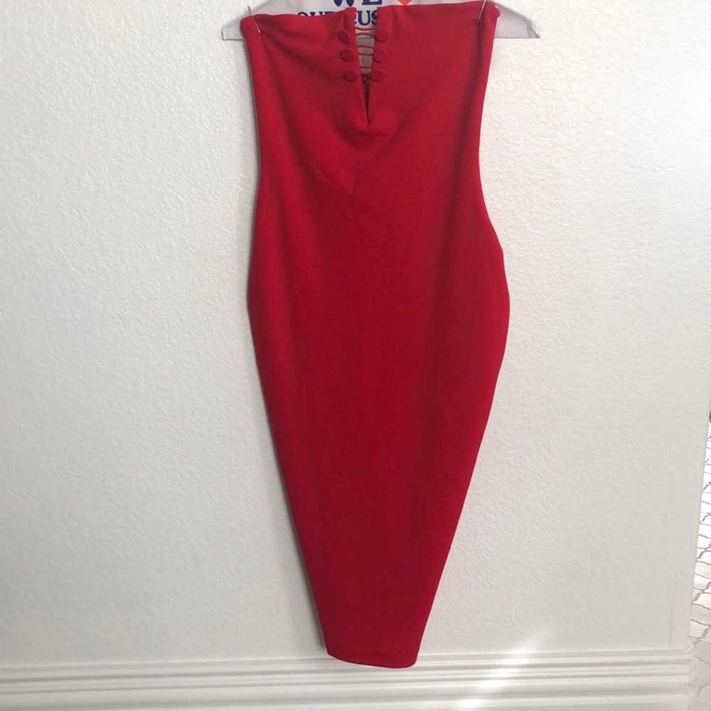 WORN ONCE to premiere- Red Midi Love Nookie Dress